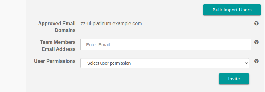 The invite form on the Team Members page
