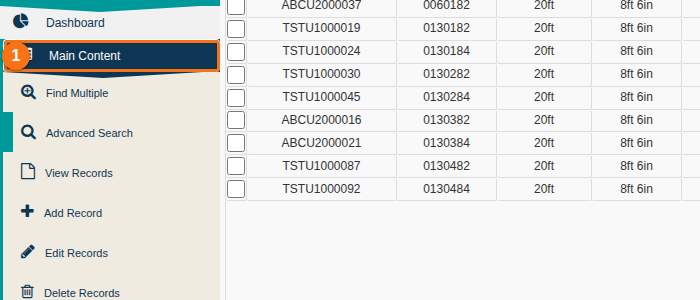 Function Menu with Main Content selected under Visualization