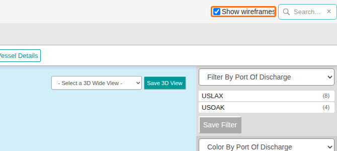 The Show wireframes checkbox in the top right corner of the 3D Filter mode