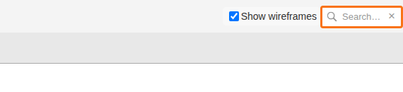 The Search box in the top right corner of the 3D Vessel View menu bar