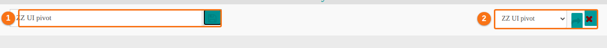 The Report Title field with the save button and the dropdown of saved reports at the right