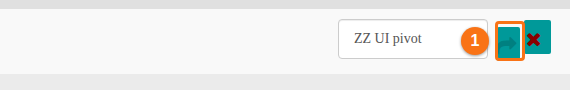 The saved report selector with the share arrow and the delete button
