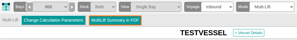 The MultiLift Summary in PDF button in the Multi-Lift toolbar
