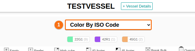The Color By dropdown above the colour key in the 2D Bay View